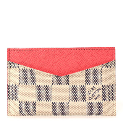 Louis Vuitton Damier Azur Daily Card Holder Rose Papaye 1 of 7