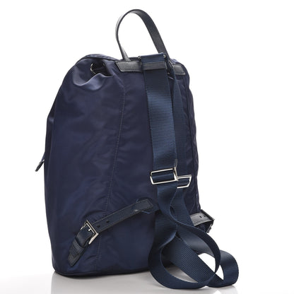 Prada Nylon Vela Saffiano Medium Cinch Backpack Baltico 3 of 9