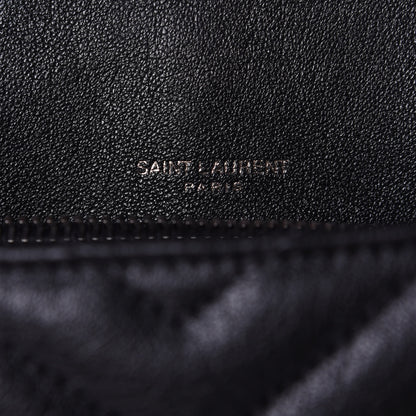 Saint Laurent Sheepskin Matelasse Chevron Monogram Medium College Bag Black 4 of 4