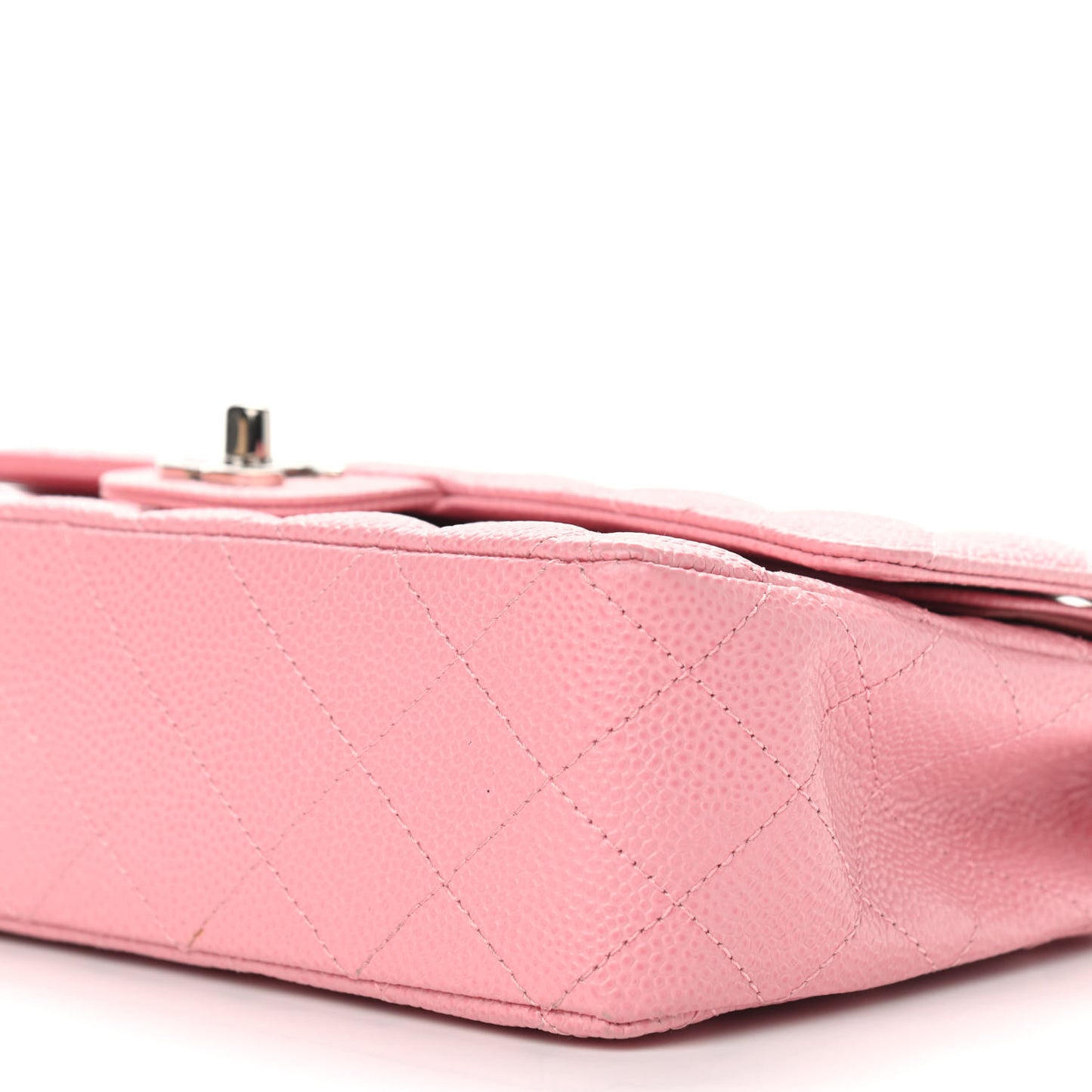 Caviar Quilted Medium Double Flap Pink