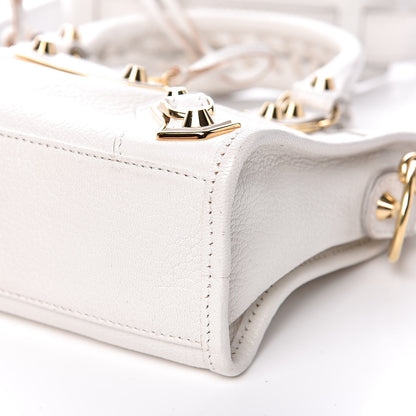 Balenciaga Chevre Gold Metallic Edge Hardware Mini City White 10 of 11