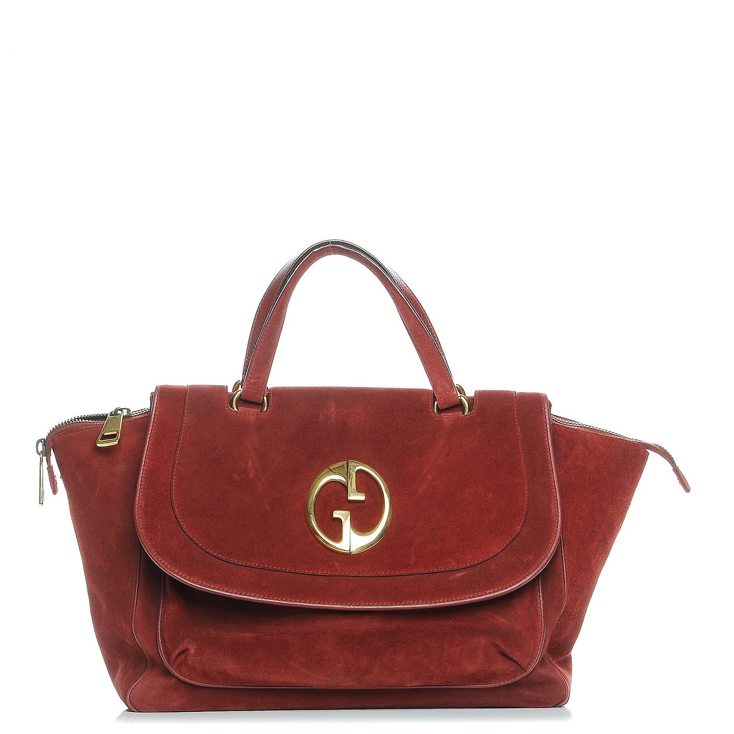 Suede Medium 1973 Top Handle Satchel Red
