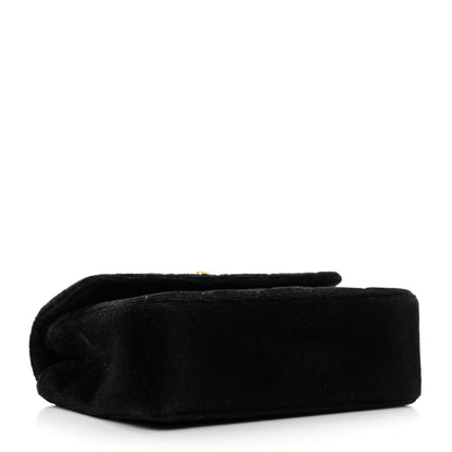 Chanel Velvet Quilted Extra Mini Rectangular Flap Black 4 of 10