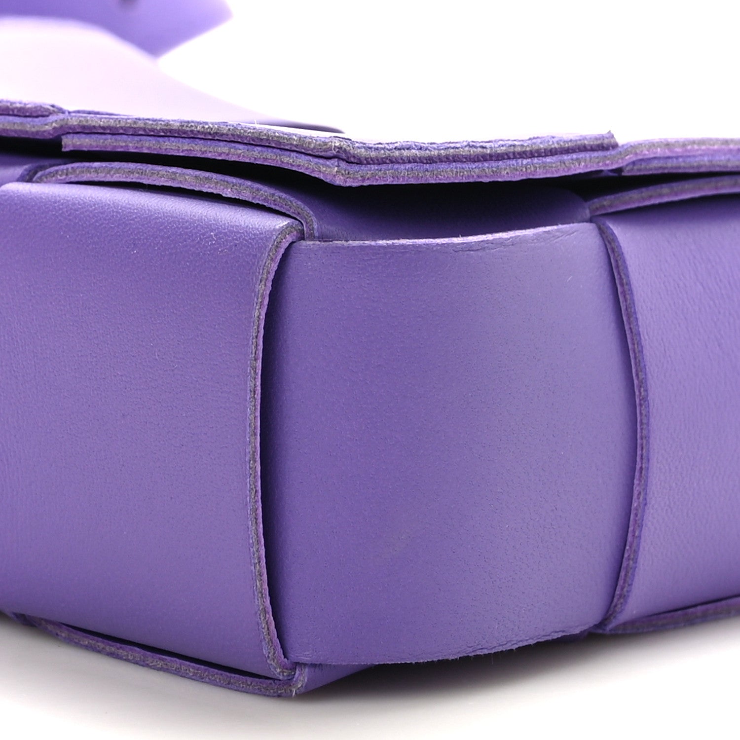 Bottega Veneta Lambskin Maxi Intrecciato Extra Mini Cassette Crossbody Bag Purple 8 of 8