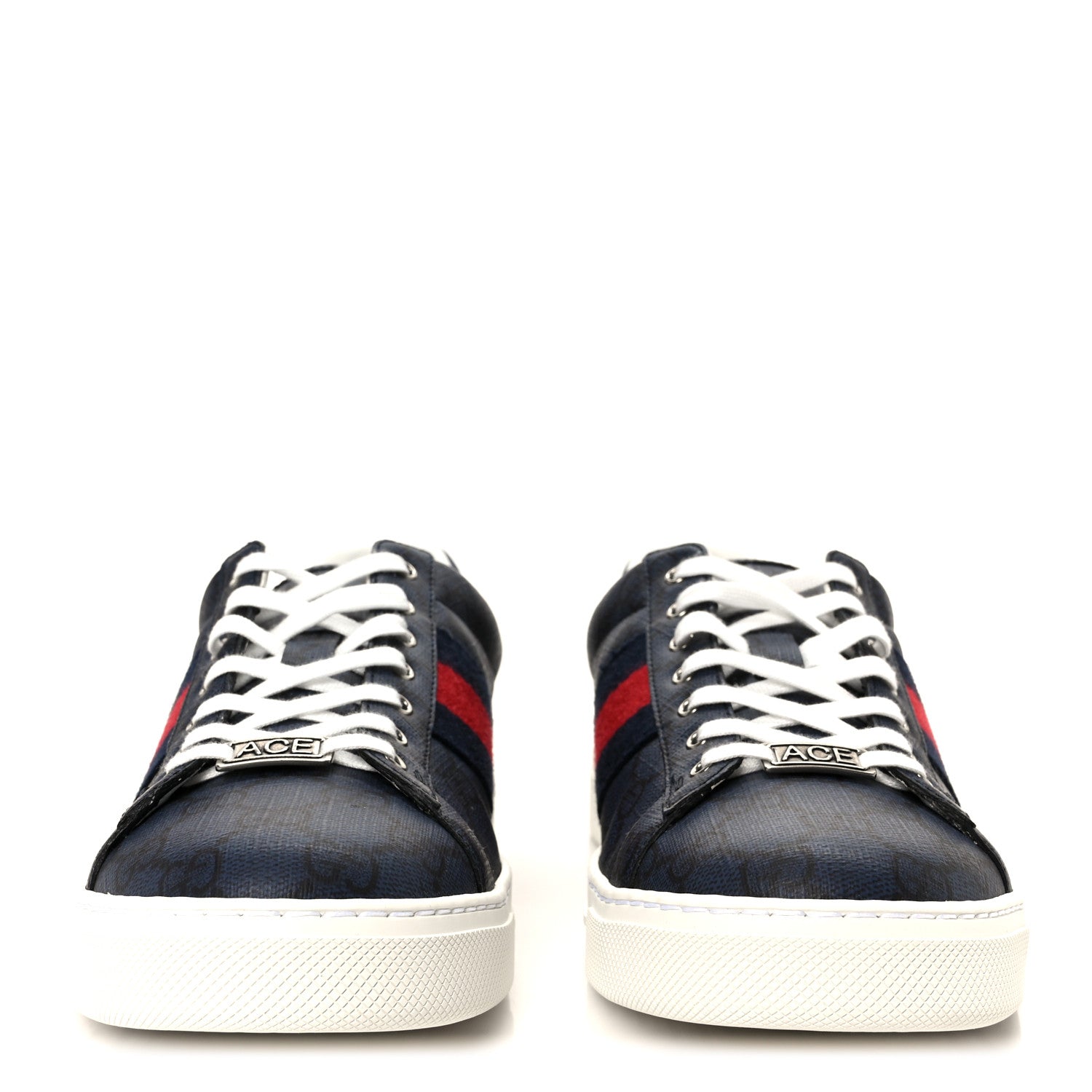 Gucci GG Supreme Monogram Web Mens New Ace Sneakers 8 Dark Blue