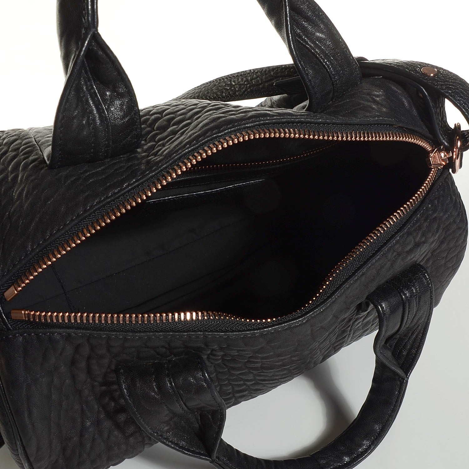 Alexander Wang Pebbled Lambskin Rocco Black with Rose Gold Hardware 5 of 7