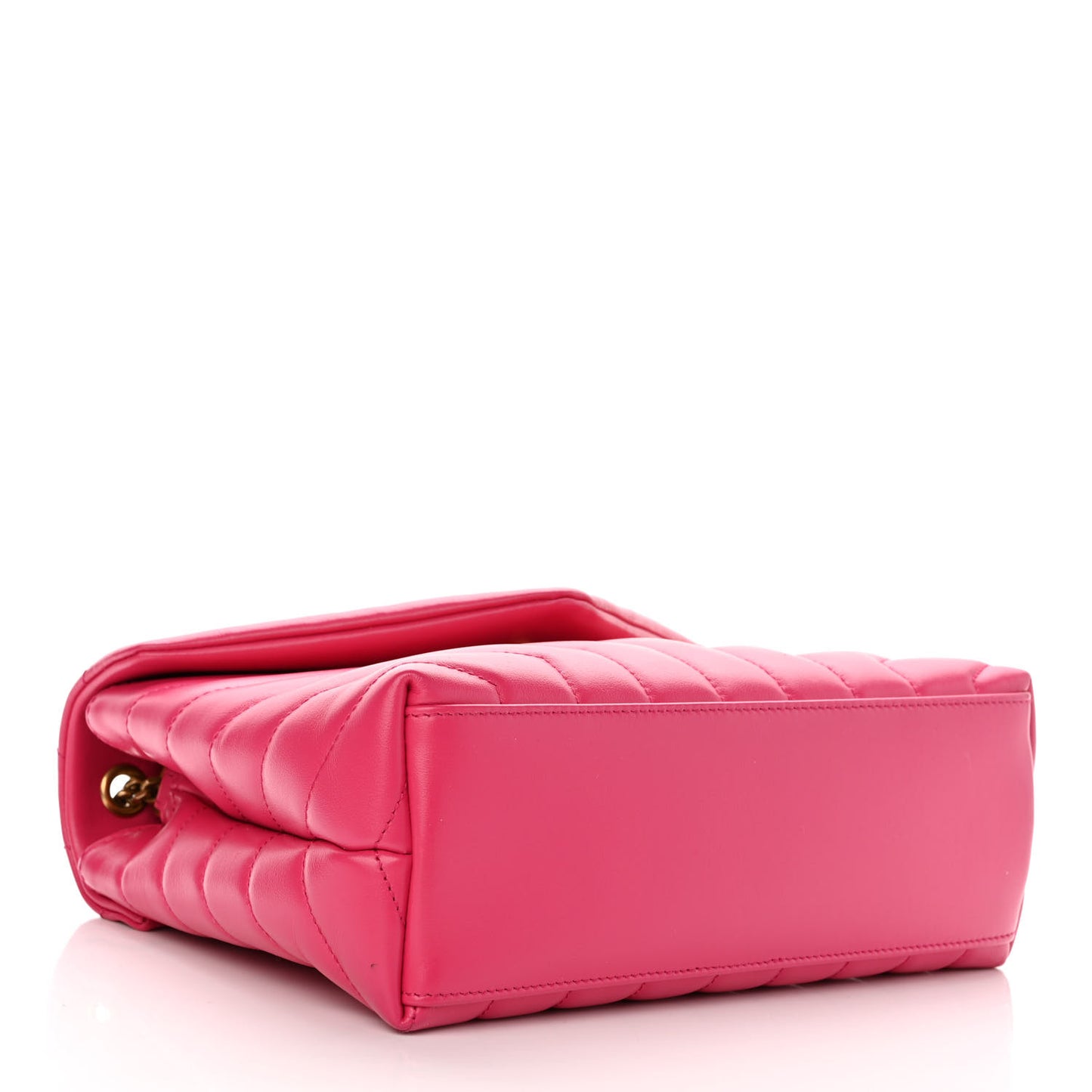 Calfskin Y Quilted Monogram Small Loulou Chain Satchel Fresh Fuchsia