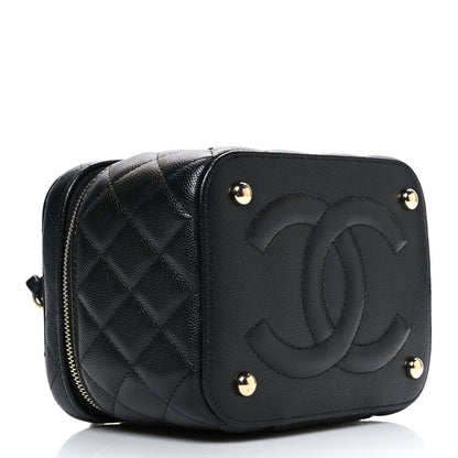 Chanel Caviar Quilted Small CC Vanity Case Black Black 4 of 10