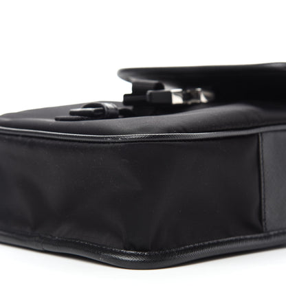 Prada Tessuto Nylon Saffiano Logo Messenger Bag Black 9 of 10