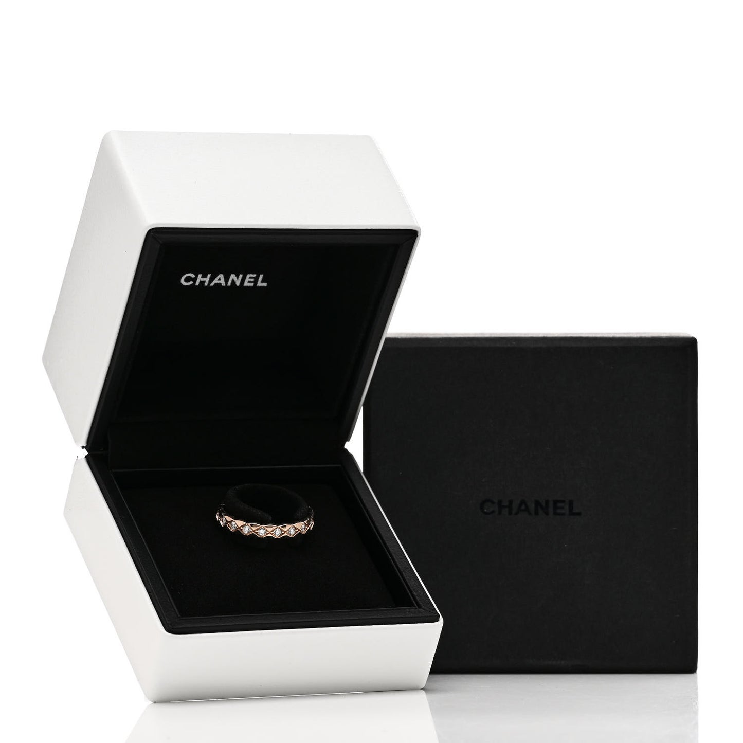 18K Beige Gold Diamond Mini Coco Crush Ring 55 7.25