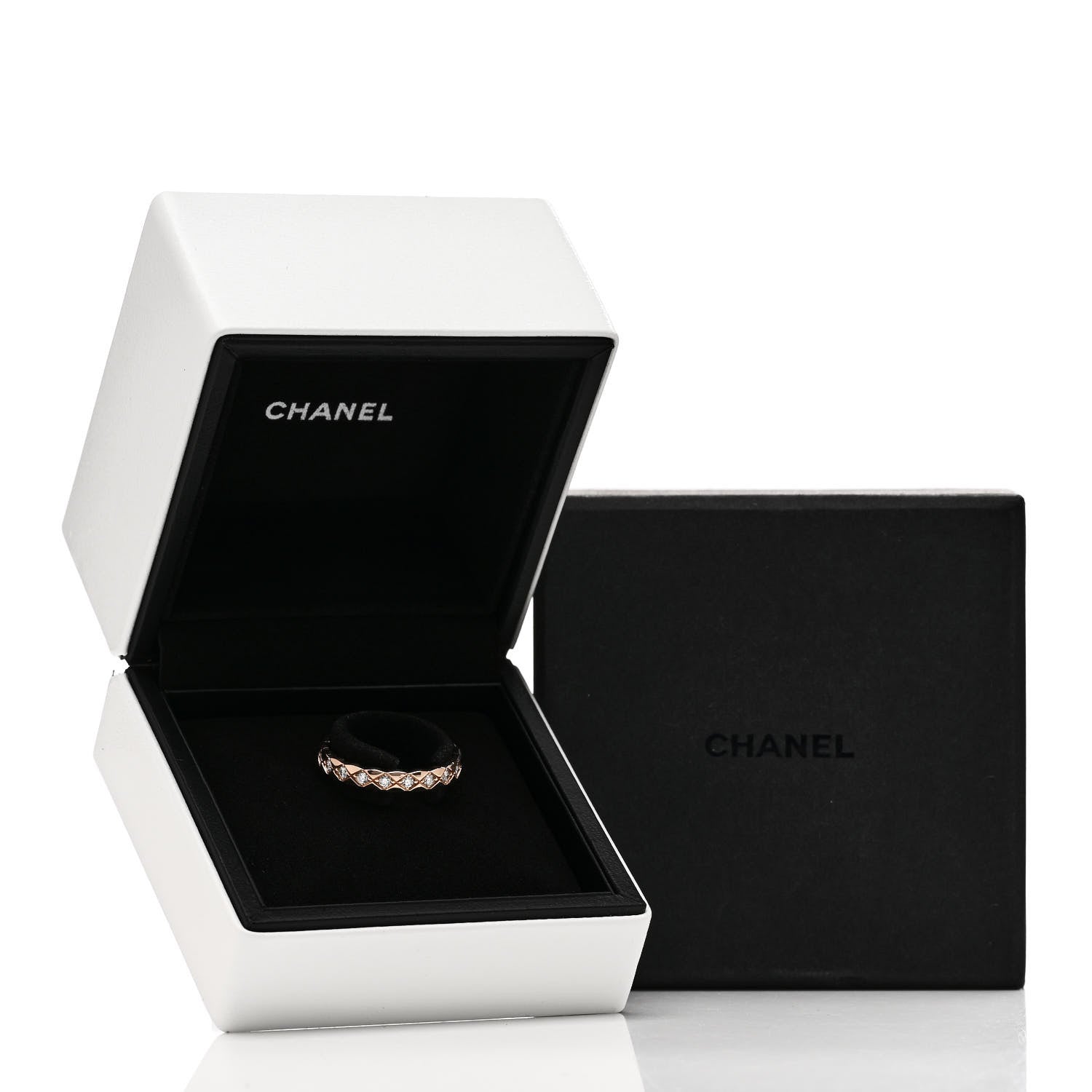 Chanel 18K Beige Gold Diamond Mini Coco Crush Ring 55 7.25 5 of 5