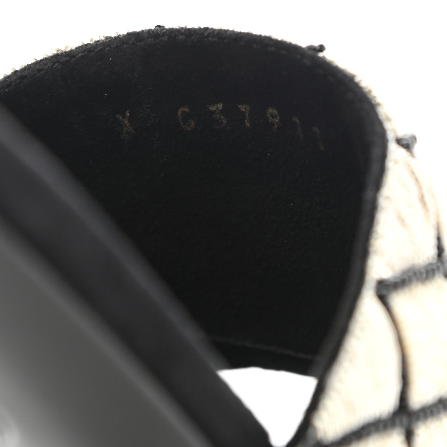 Kid Suede Pearl Embroidery CC Mules 39 Black White