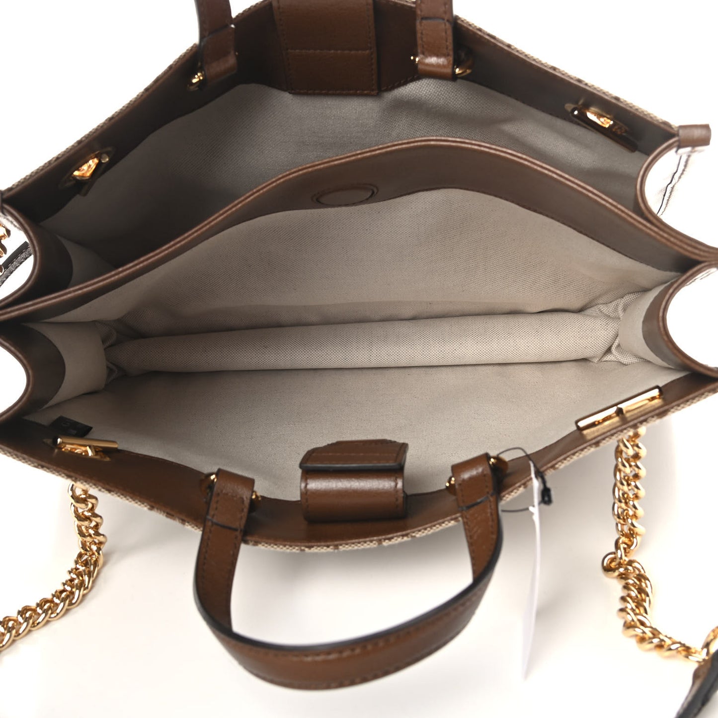 Monogram Calfskin Medium Horsebit 1955 Tote Bag Beige Brown Sugar