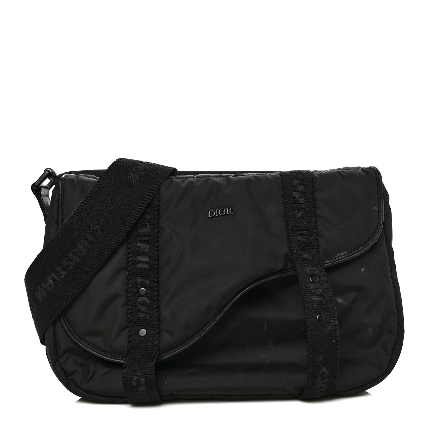 HOMME Nylon Saddle Messenger Bag Black
