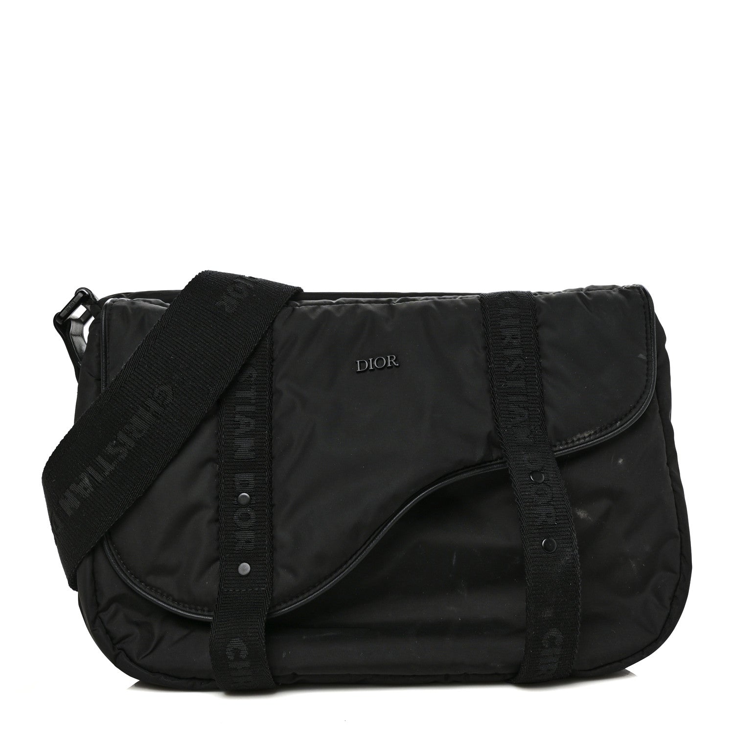 Christian Dior HOMME Nylon Saddle Messenger Bag Black 1 of 11