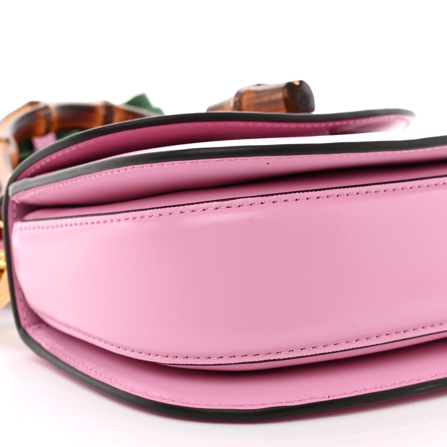 Gucci Boarded Dyana Lux Calfskin Web Mini Bamboo 1947 Top Handle Bag Nice Pink 9 of 10