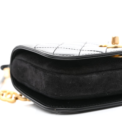 Chanel Shiny Calfskin Quilted Suede Goatskin Belt Bag Black 9 of 12