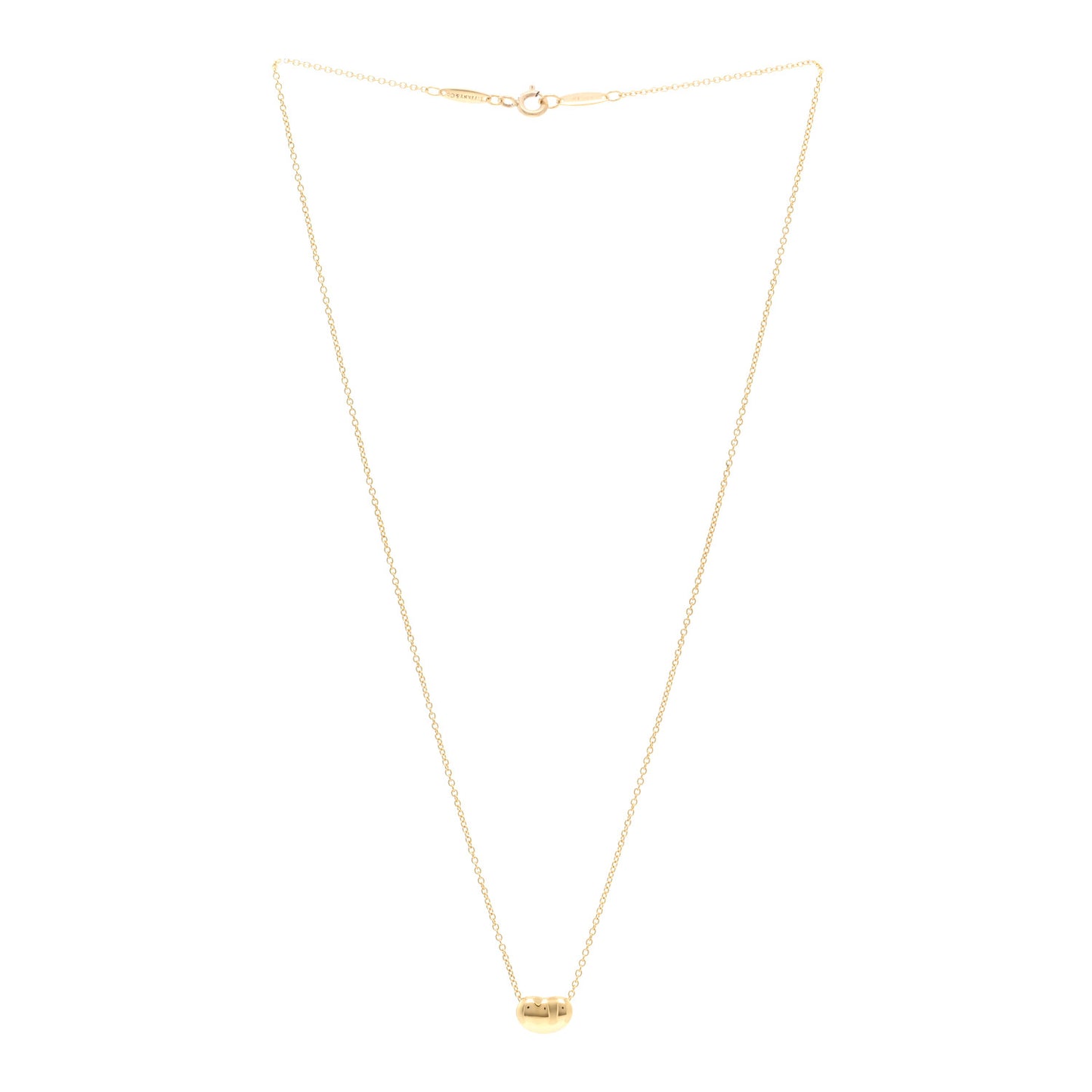 18K Yellow Gold 9mm Elsa Peretti Bean Pendant Necklace