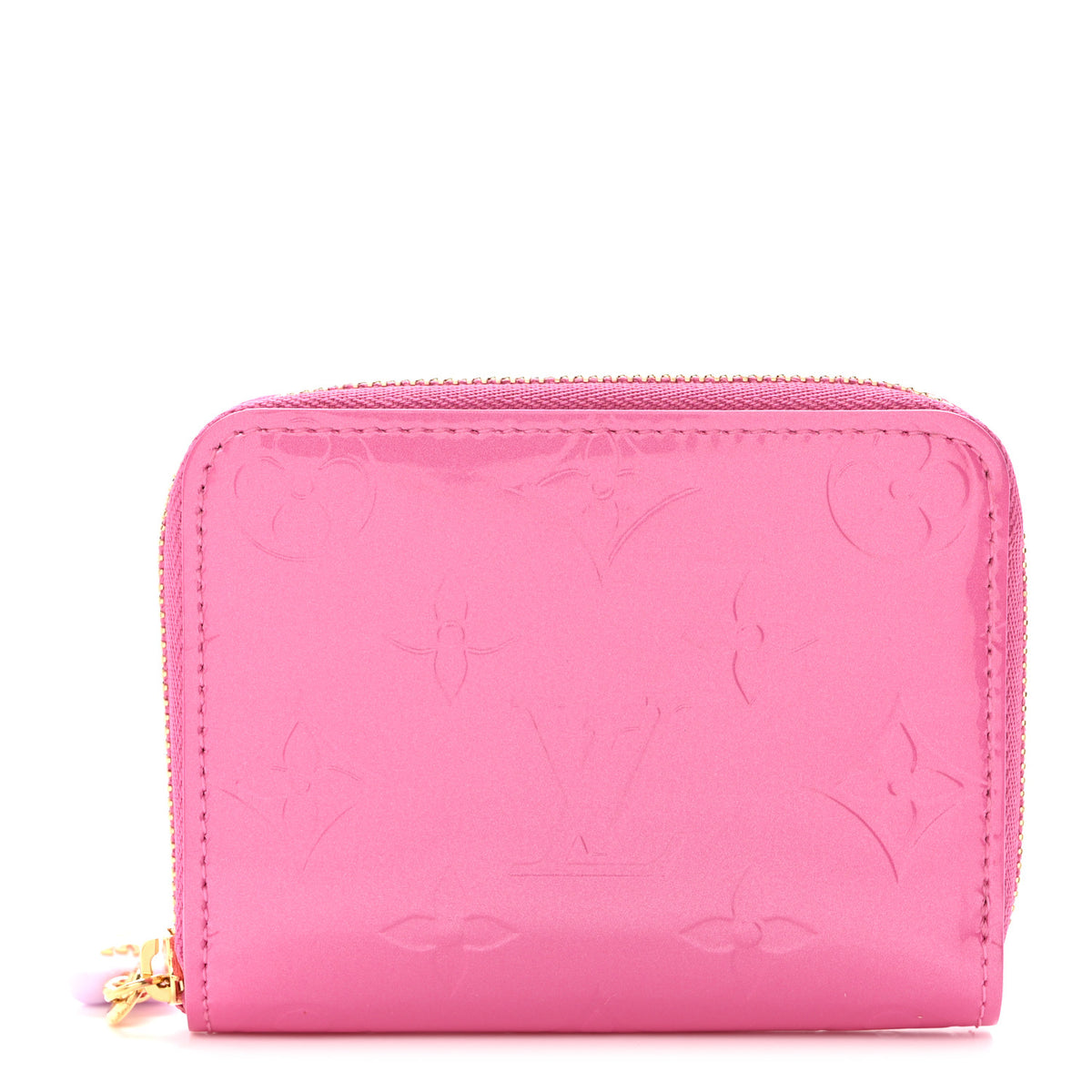 Vernis Enamel Heart Zippy Coin Purse Neon Pink