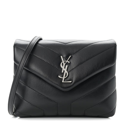 Saint Laurent Calfskin Y Quilted Monogram Toy Loulou Crossbody Bag Black 1 of 14