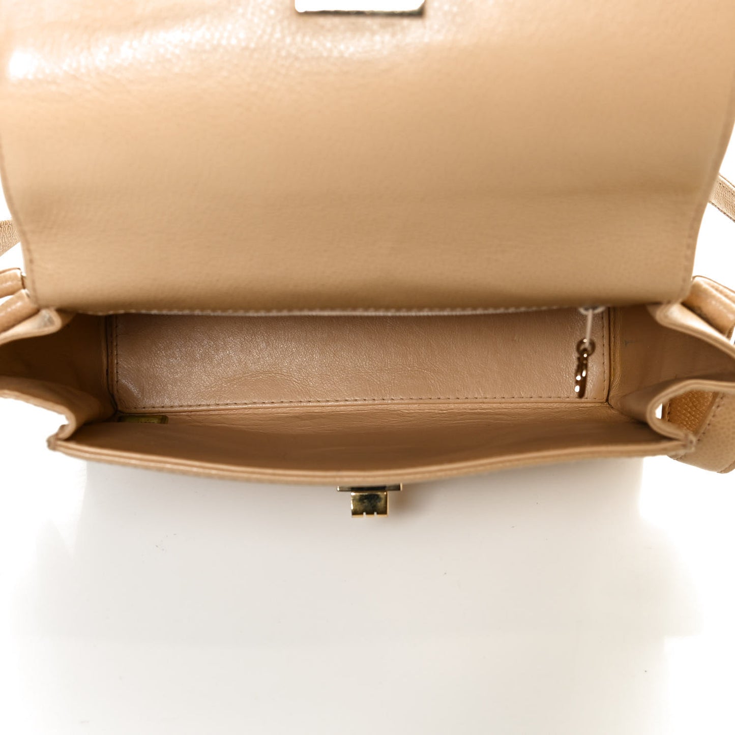 Caviar Mini Mademoiselle Flap Shoulder Bag Beige