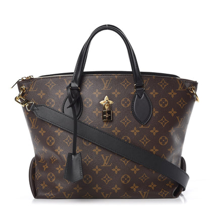 Louis Vuitton Monogram Flower Zipped Tote MM Black 1 of 12