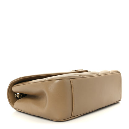 Saint Laurent Lambskin Chevron Quilted Medium LouLou Natural Tan 6 of 15