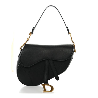 Christian Dior Grained Calfskin Saddle Bag Black 1 of 11