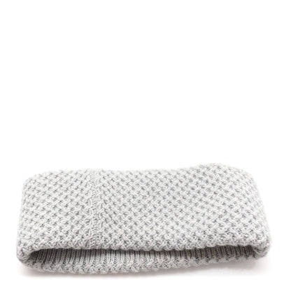 Chanel Cashmere CC Headband Grey Ecru 3 of 4