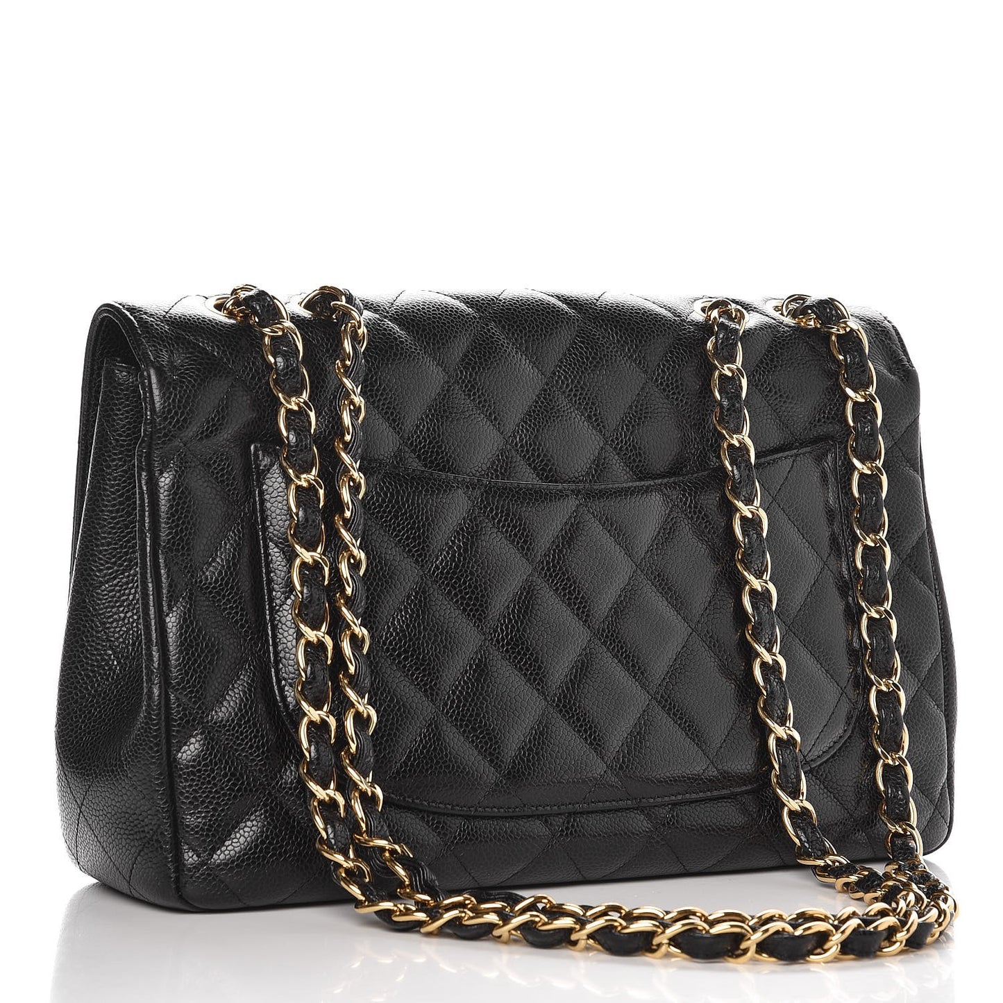 Caviar Quilted Jumbo Single Flap Black