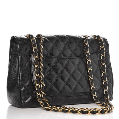 Chanel Caviar Quilted Jumbo Single Flap Black 3 of 14