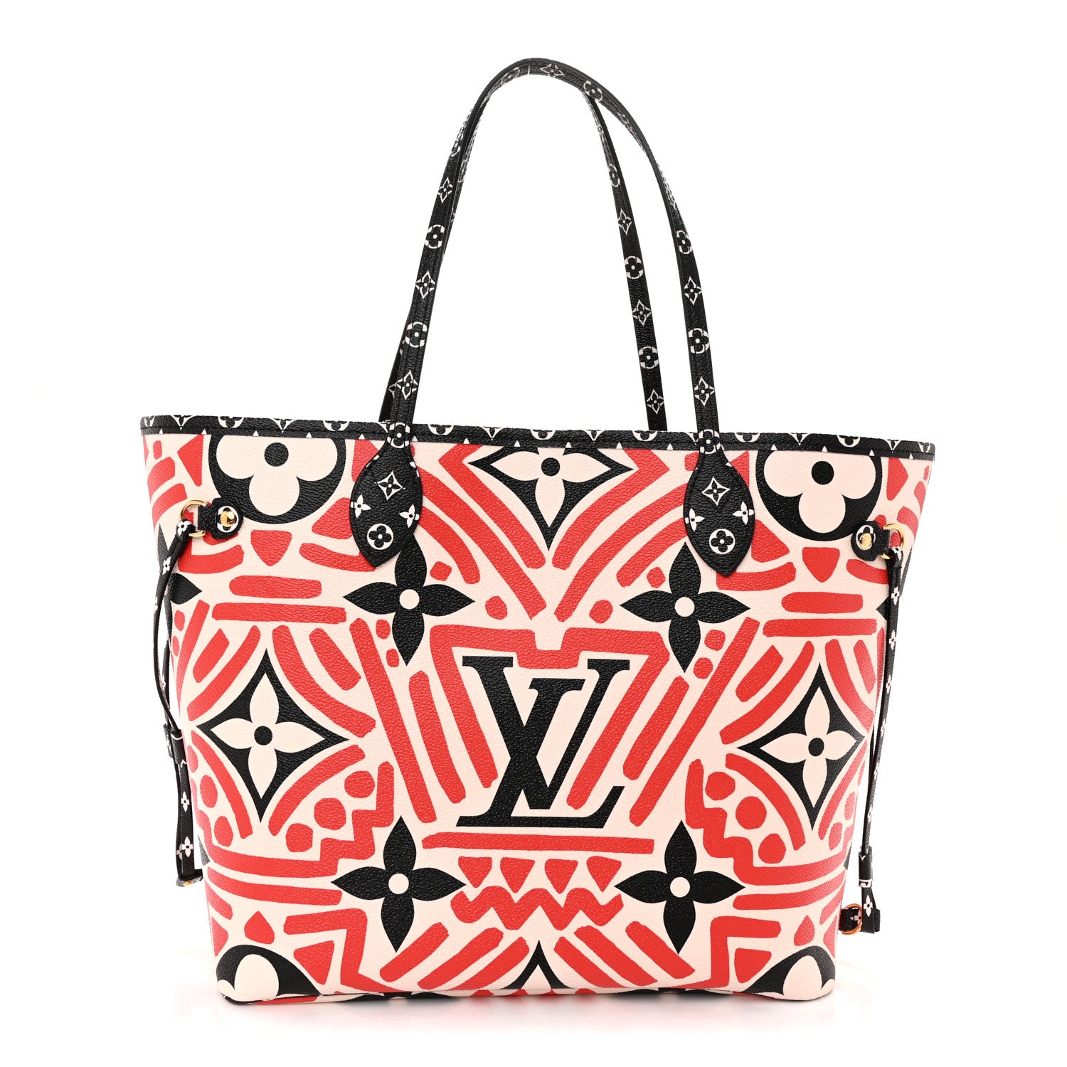 Louis Vuitton Monogram Giant Crafty Neverfull MM Creme Rouge Black 1 of 11