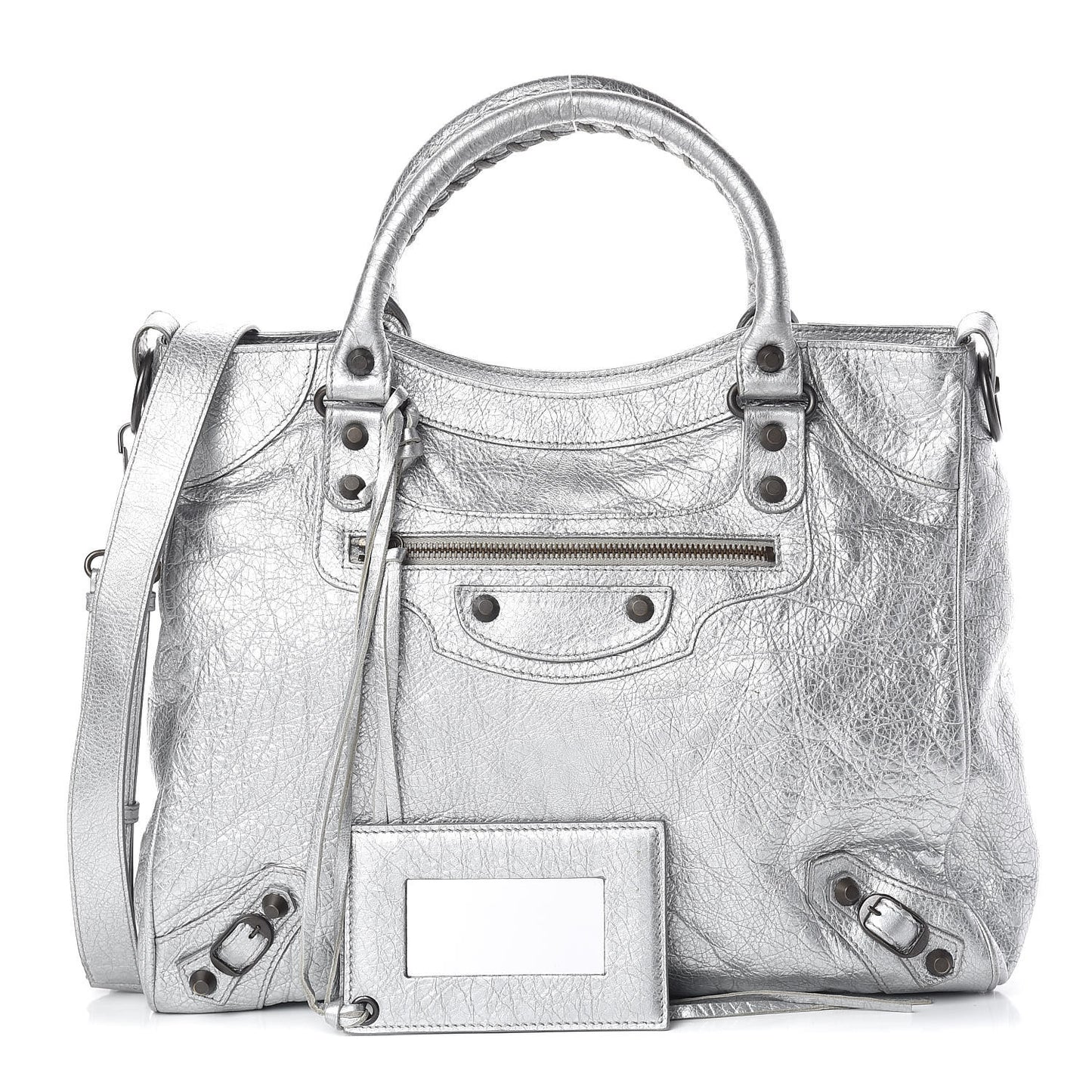Metallic Agneau Classic Hardware Velo Gris Aluminum