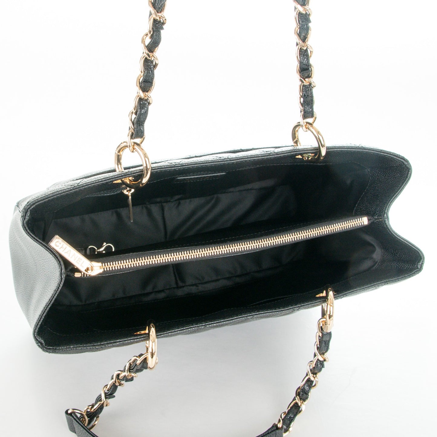 Caviar Quilted Grand Shopping Tote GST Black