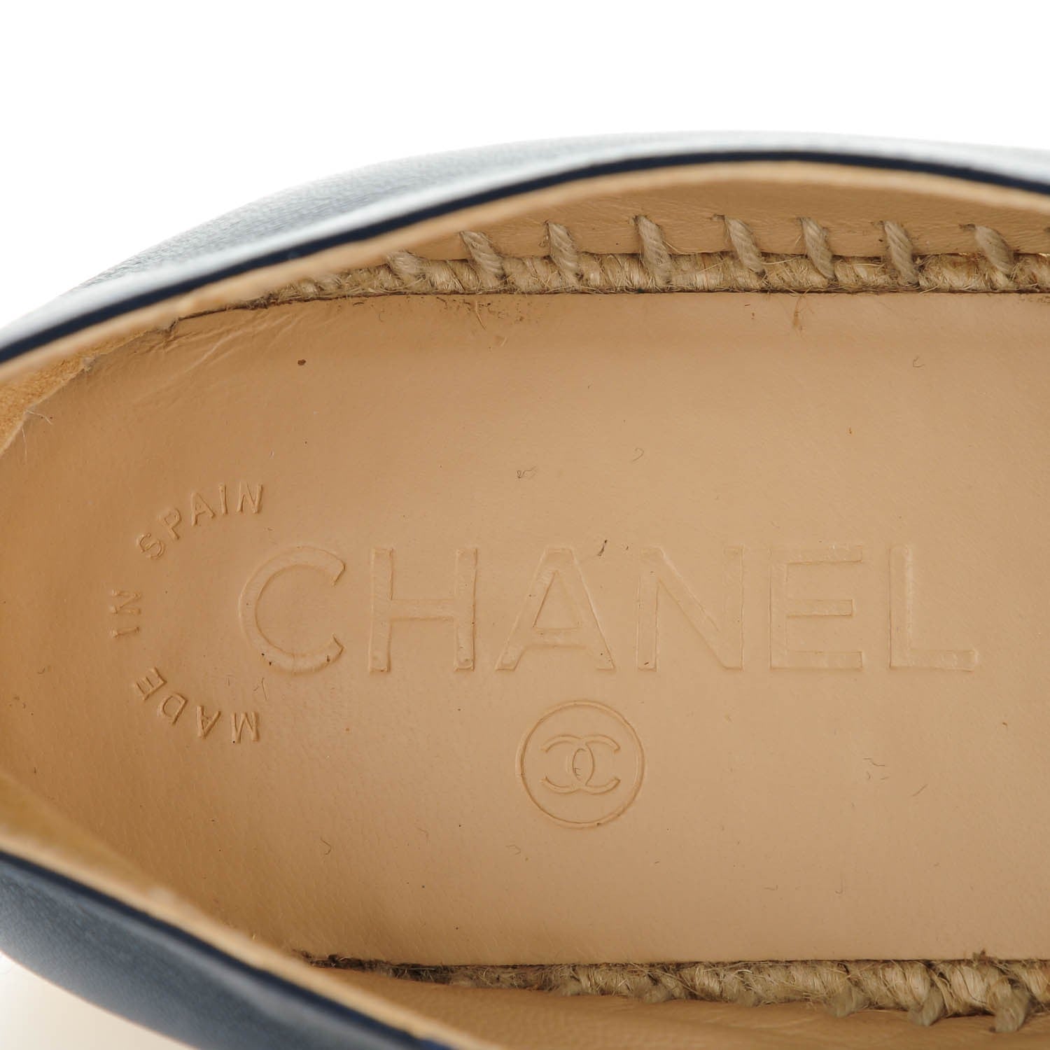 Chanel Lambskin CC Espadrilles 39 Navy Black 7 of 9