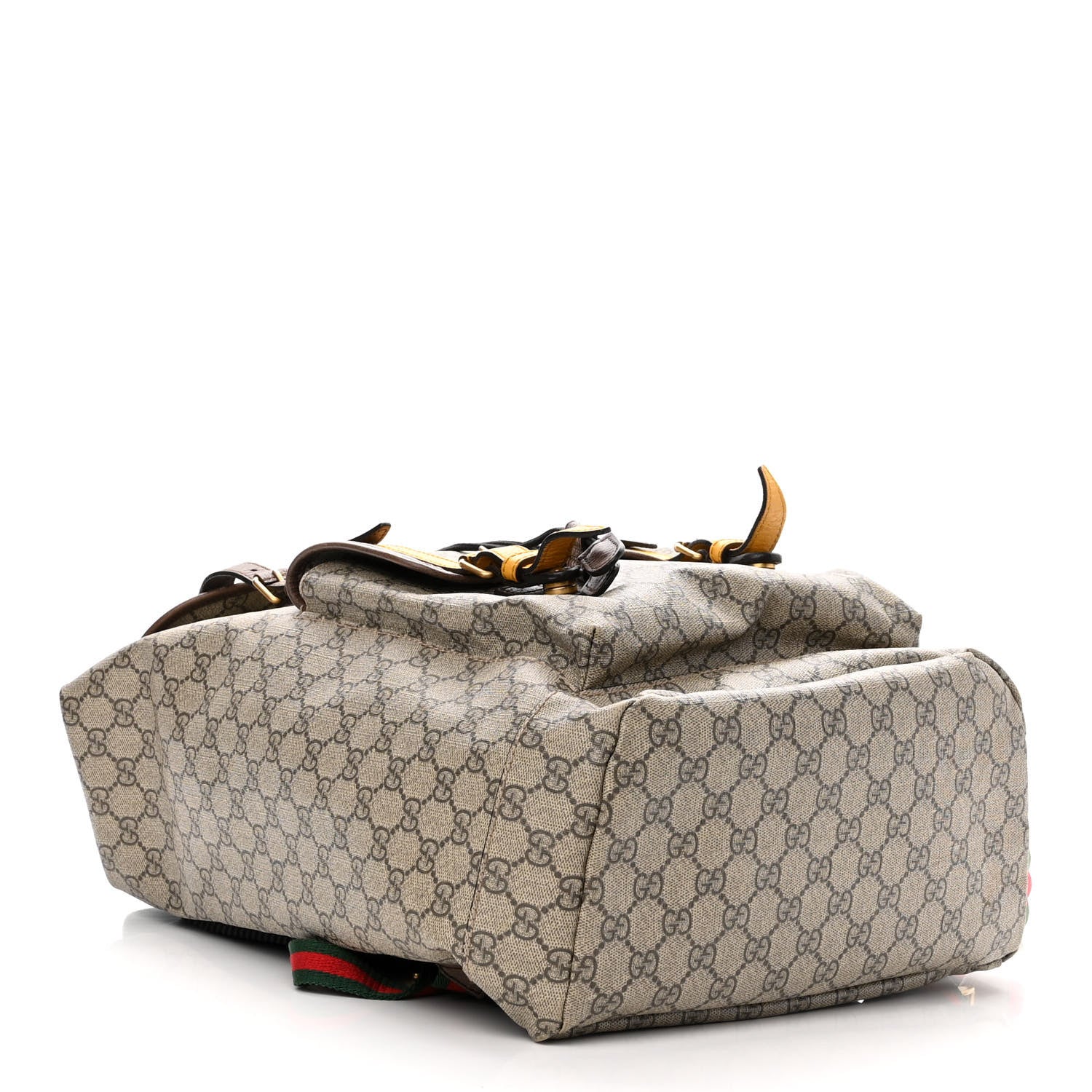 Gucci Soft GG Supreme Monogram Neo Vintage Double Buckle Backpack Beige New Acero Crop 4 of 10