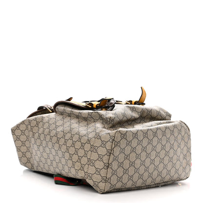 Gucci Soft GG Supreme Monogram Neo Vintage Double Buckle Backpack Beige New Acero Crop 4 of 10