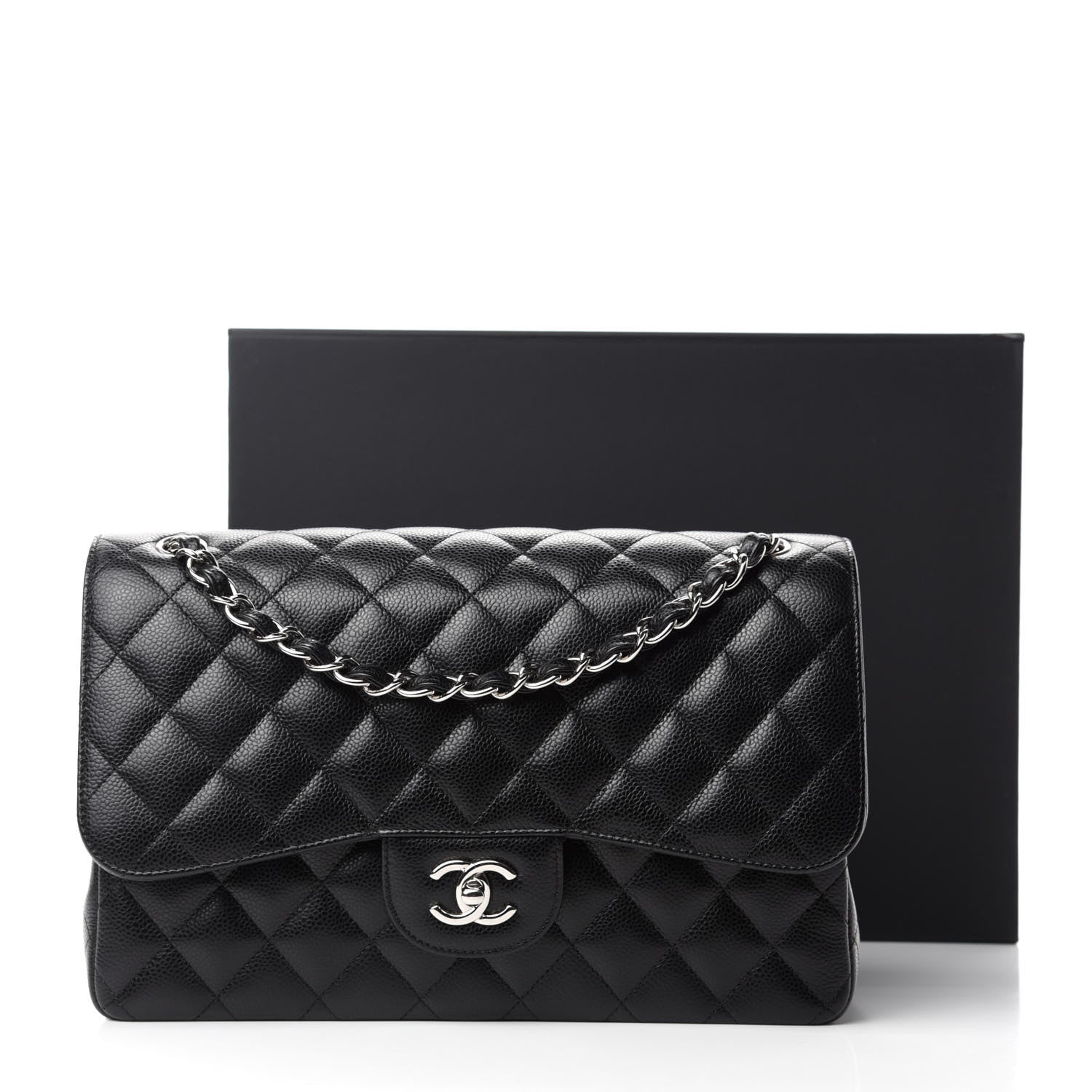 Chanel Caviar Quilted Jumbo Double Flap Black 13 of 13