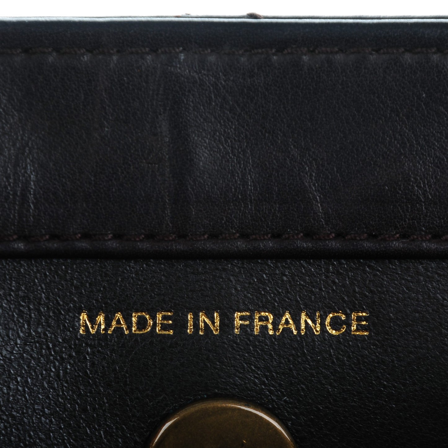 Lambskin Quilted Top Handle Bag Dark Brown
