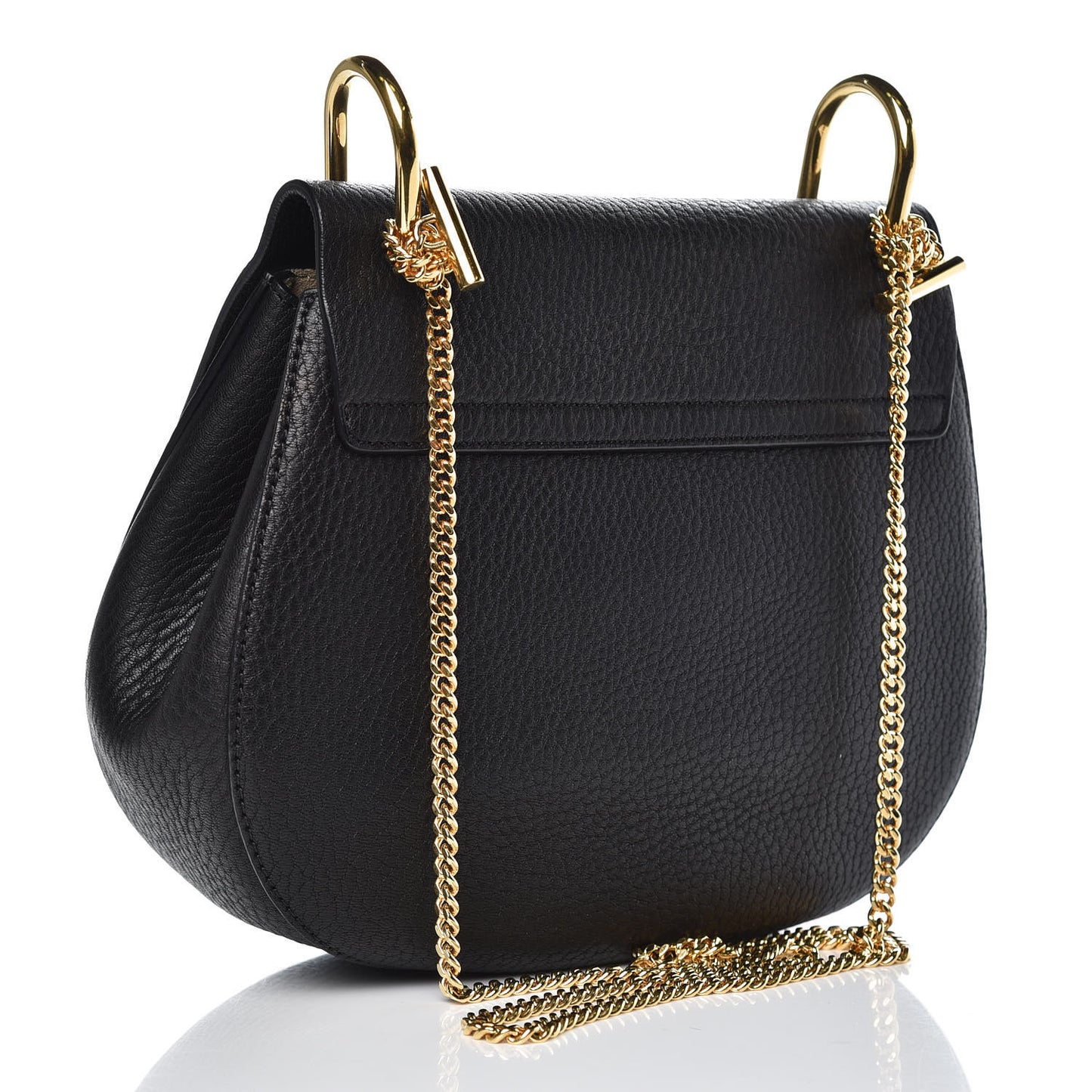 Grained Lambskin Drew Shoulder Bag Black