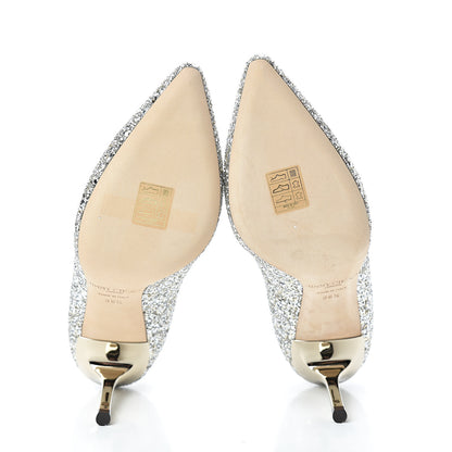 Jimmy Choo Glitter Pointy Toe Romy 85 Pumps 36.5 Champagne 5 of 10