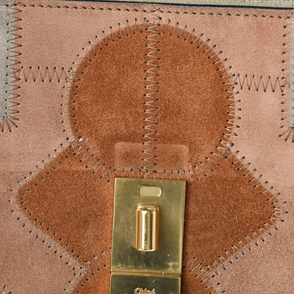 Chloe Suede Calfskin Patchwork Drew Shoulder Bag Motty Grey 11 of 15