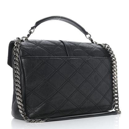Saint Laurent Calfskin Diamond Quilted Monogram Large College Bag Black 3 of 14