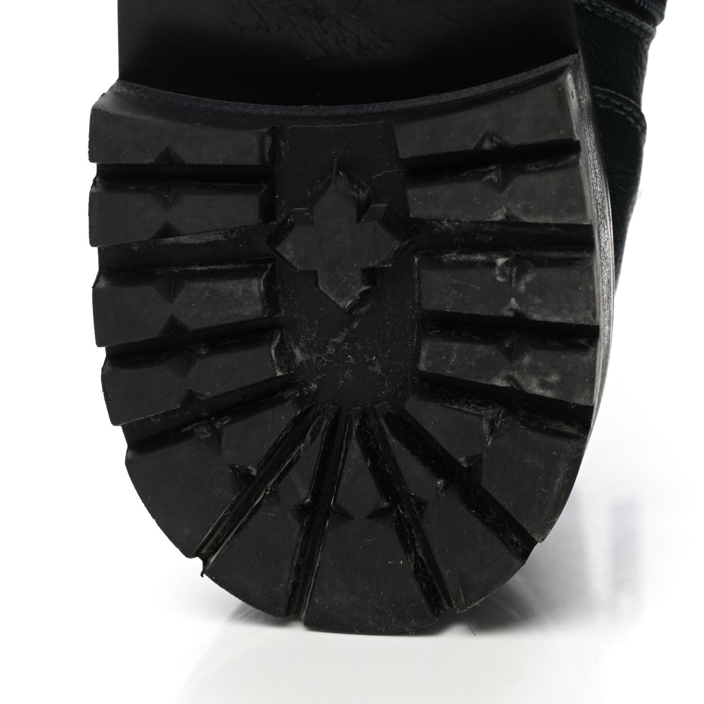 Grained Calfskin Crystal Embellished Cruz Combat Boots 40 Dark Green