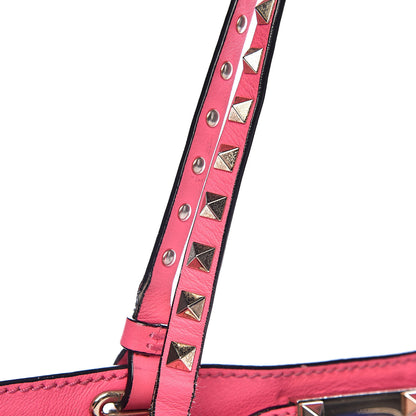 Valentino Garavani Vitello Small Rockstud Tote Fuxia Fluo 16 of 19