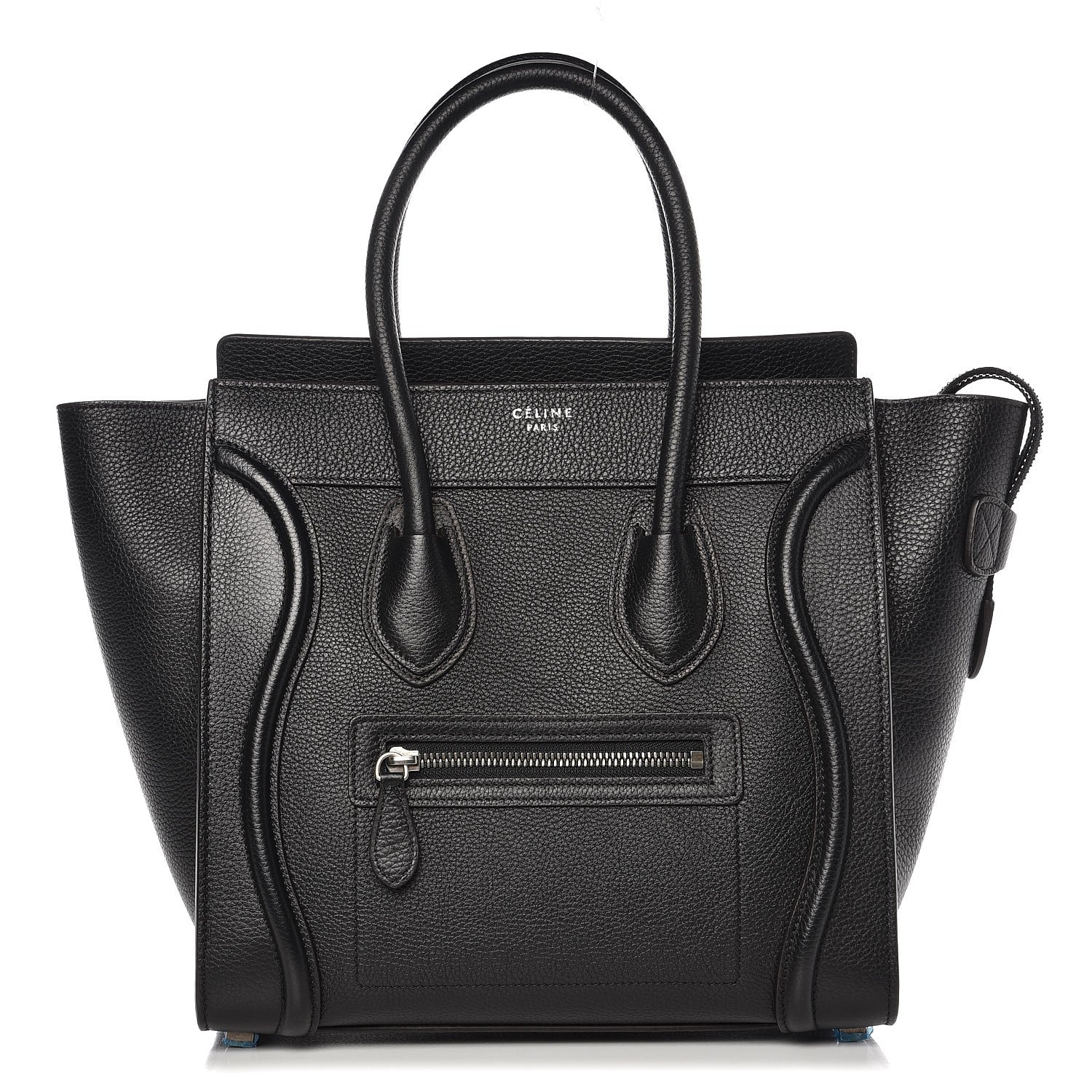 Celine Drummed Calfskin Micro Luggage Black 1 of 8