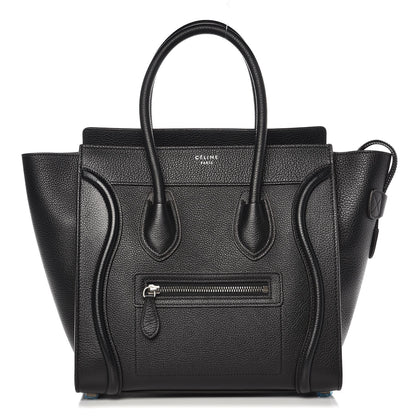 Celine Drummed Calfskin Micro Luggage Black 1 of 8