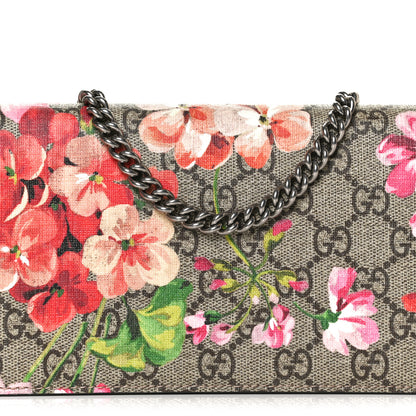 Gucci GG Supreme Monogram Blooms Chain Wallet Beige Multicolor Dry Rose 5 of 10