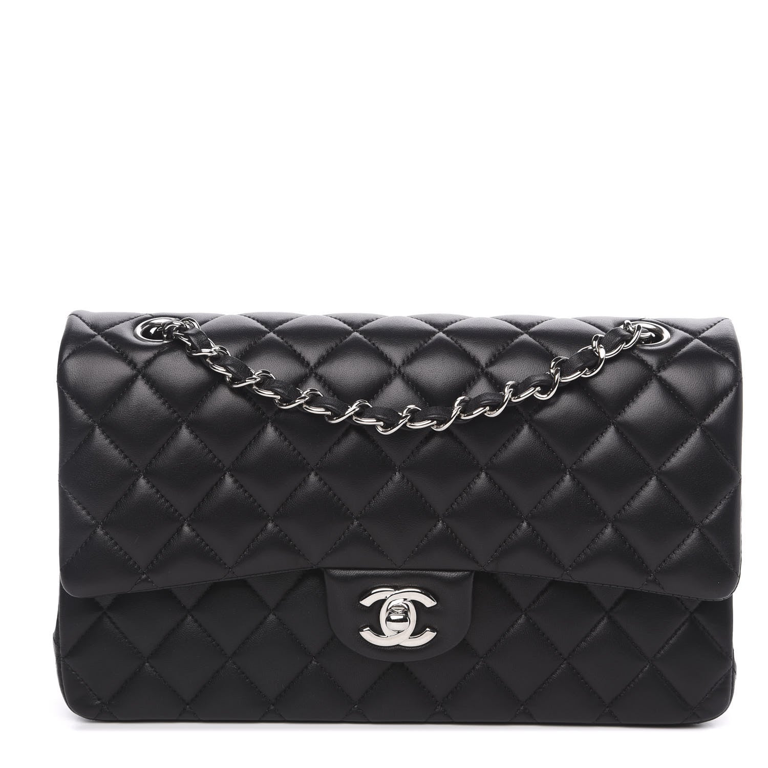 Chanel Lambskin Quilted Medium Double Flap Black 1 of 12