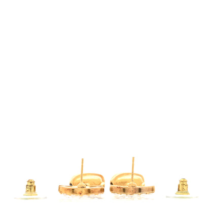 Chanel Crystal Pearl CC Drop Earrings Gold White 7 of 10